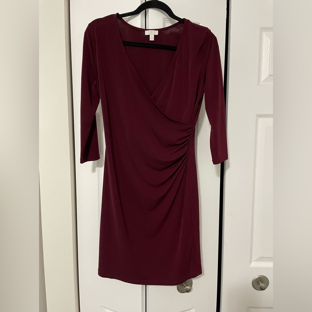 Charming Charlie Deep Red Long Sleeve Dress